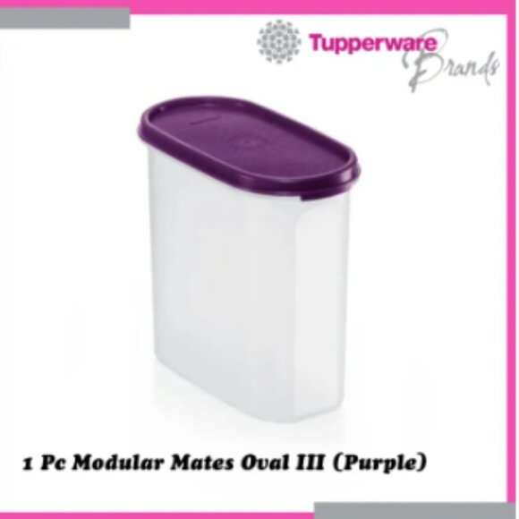 NEW Tupperware Modular Mat Oval #3 1.7L | Purple Lid - Picture 4 of 4